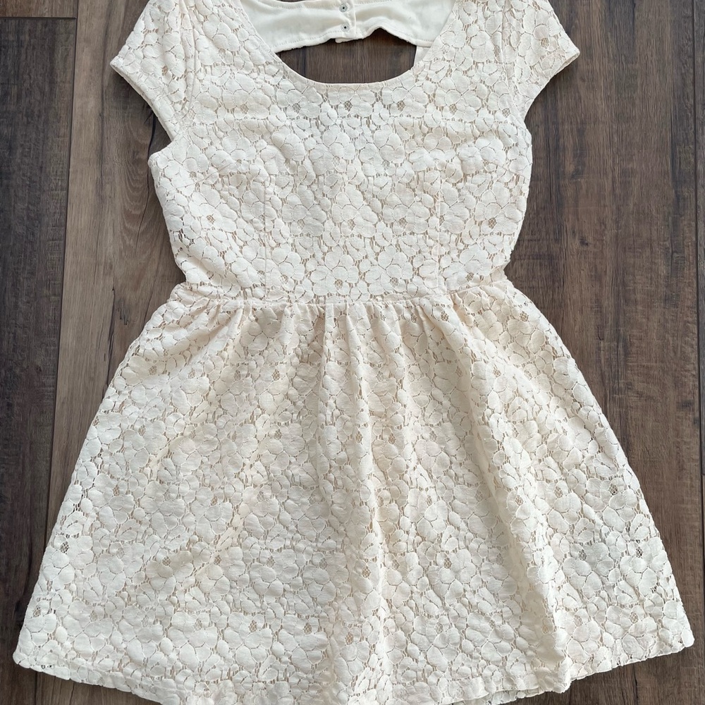 Forever 21 Cream Lace Mini Dress